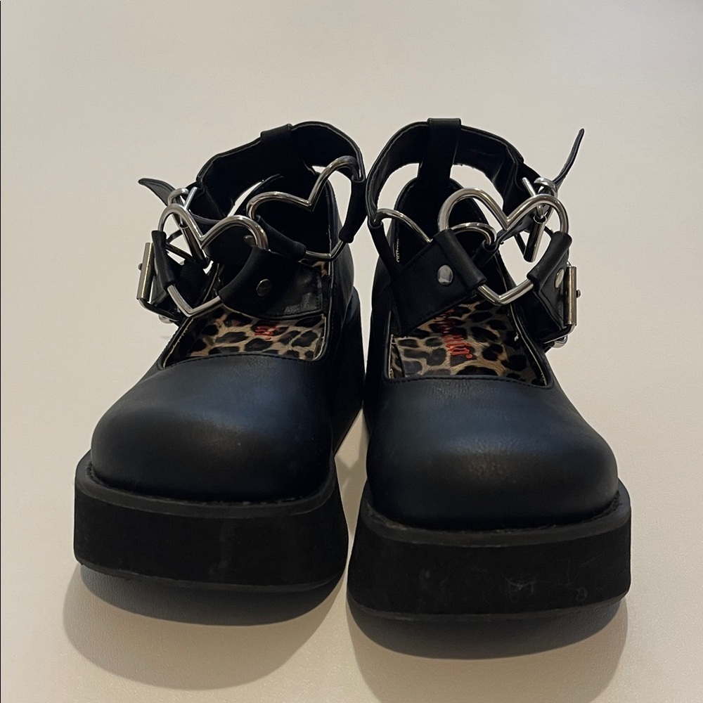 Demonia Sprite-02 Mary Jane Black Platform Buckle Shoes - Picture 6 of 10